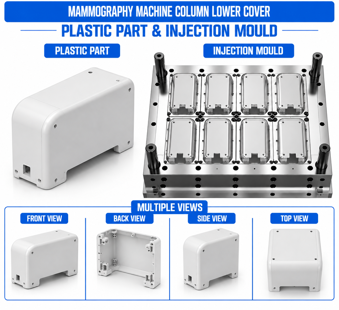Mammography Machine Plastic Column Lower Cover Mould and Moulding Service
